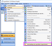 Newsletter Software SuperMailer, Empfänger löschen