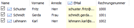 Rechnungen als Anhang einer Serien-E-Mail, Empfnger